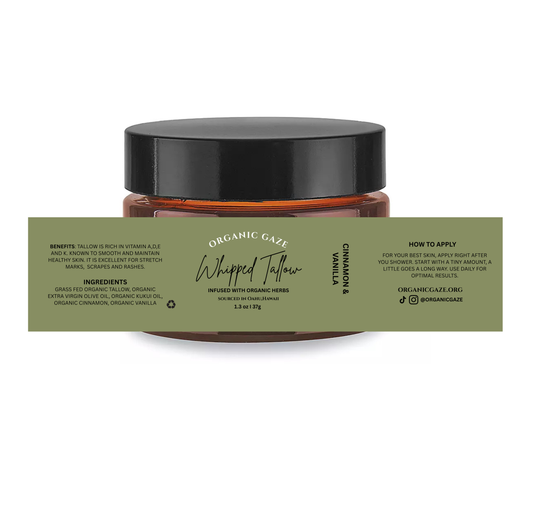 Organic Whipped Tallow Balm Infused with Vanilla and Cinnamon