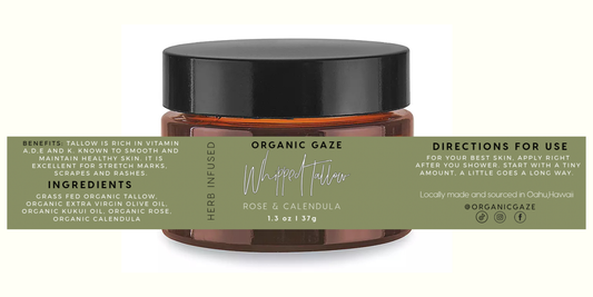 Organic Herb Infused Whipped Tallow Balm Rose & Calendula