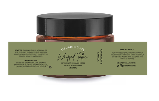 Organic Whipped Tallow Balm Infused with Vanilla and Cinnamon